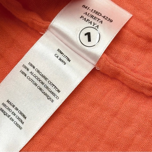 NWT Rails Women’s Aureta V-Neck Tiered Organic Cotton Belted Dress Papaya Medium - Picture 10 of 15